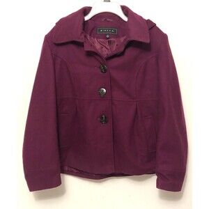 Giacca Magenta Button Up Coat Jacket Winter Wear Gear Outerwear XL XLarge